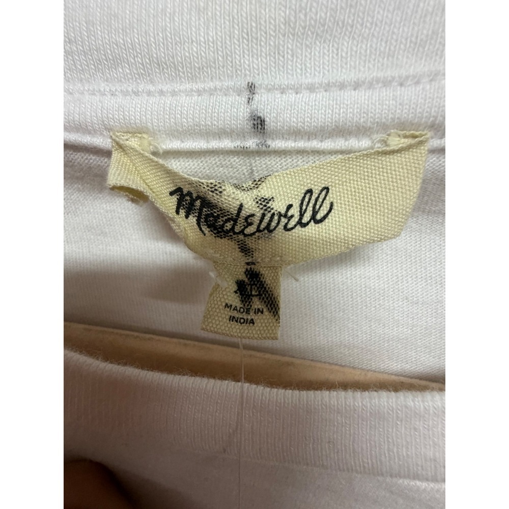 Madewell The Tie-Waist Tee Allday Jersey NZ385 Yellow Stripe Long Sleeve XL - Picture 10 of 11